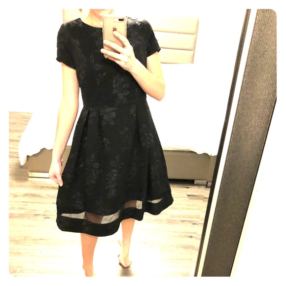 Eliza Black with Rose Design Dress - Picture 1 of 5